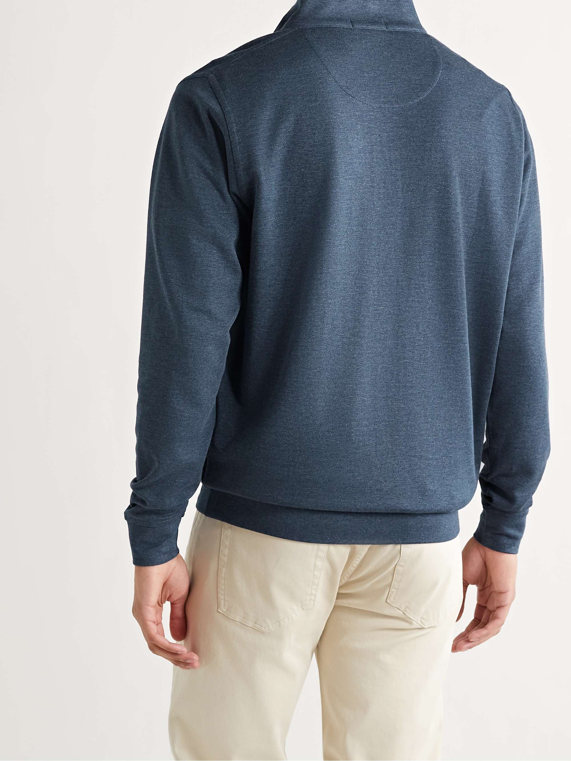 PETER MILLAR Crown Stretch Cotton and Modal-Blend Half-Zip Sweatshirt