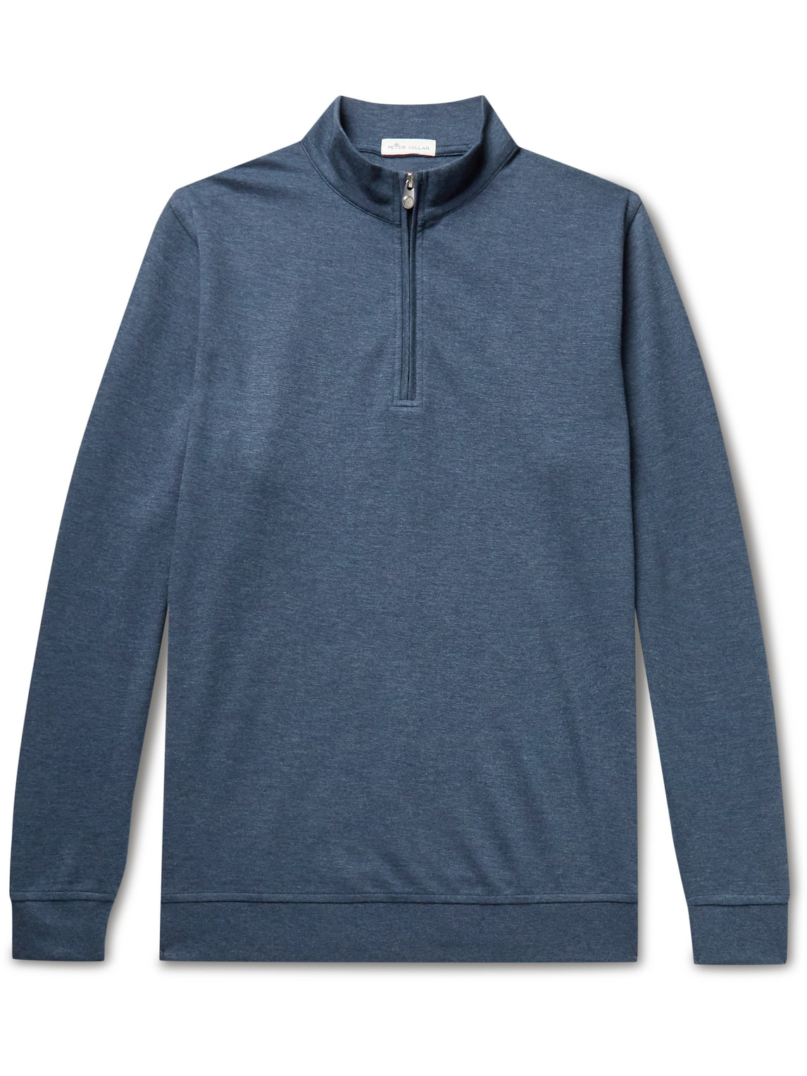 Peter Millar Crown Stretch Cotton And Modal-blend Half-zip Sweatshirt In Blue
