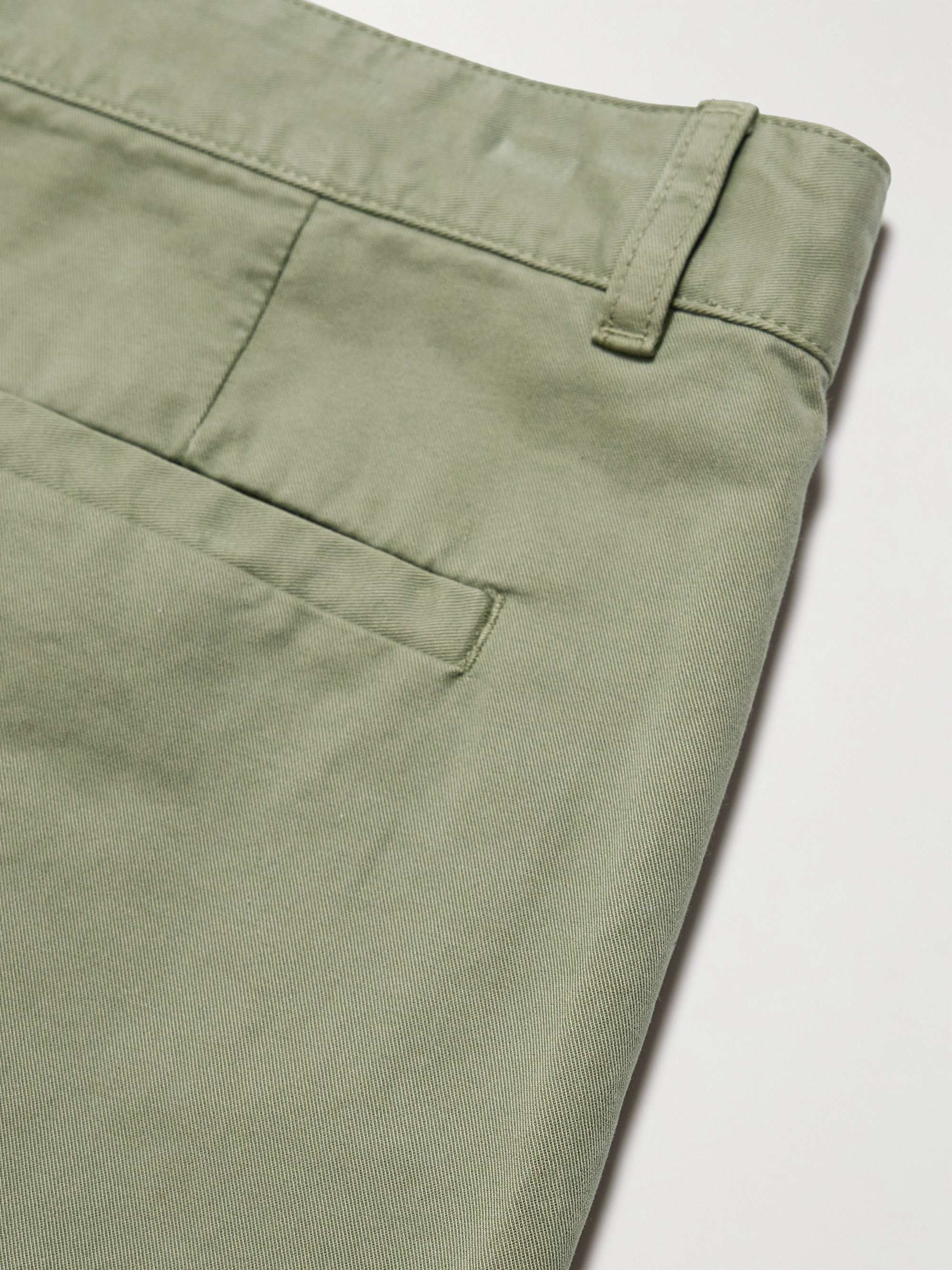 MR P. Tapered Pleated Garment-Dyed Cotton-Blend Twill Trousers for Men ...