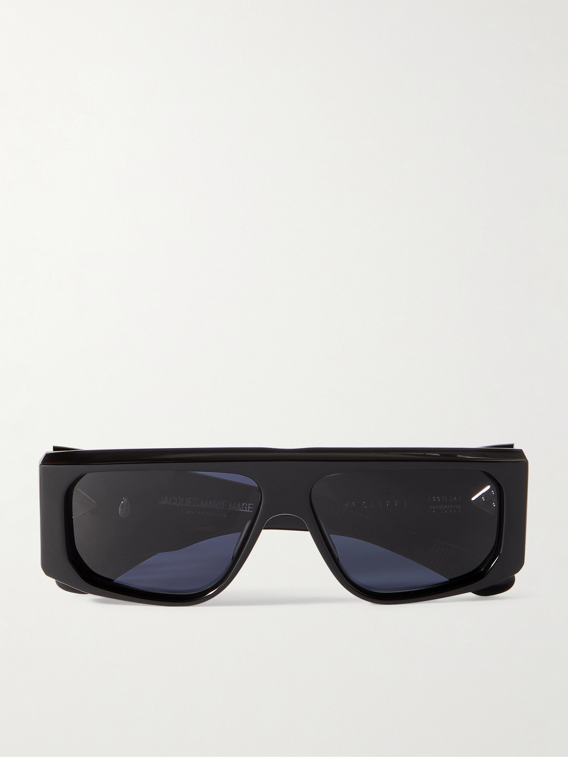 Jacques Marie Mage Cliff Square-frame Acetate And Silver-tone Sunglasses In Black
