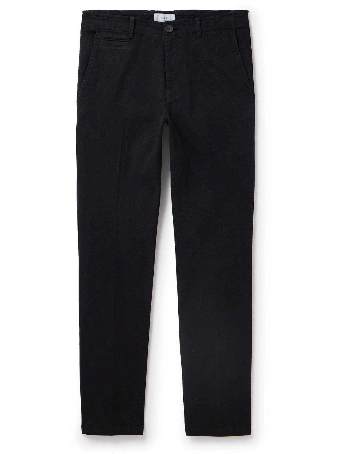 Mr P Straight-leg Cotton-blend Twill Trousers In Black