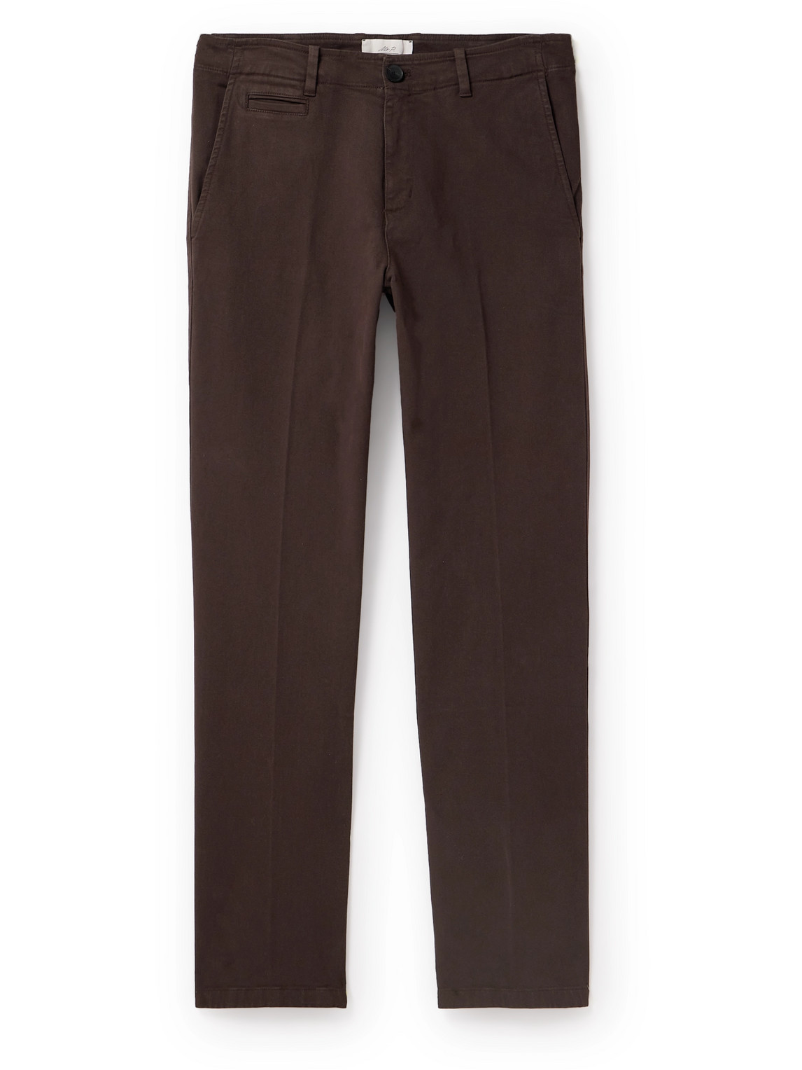 Mr P Straight-leg Cotton-blend Twill Trousers In Brown