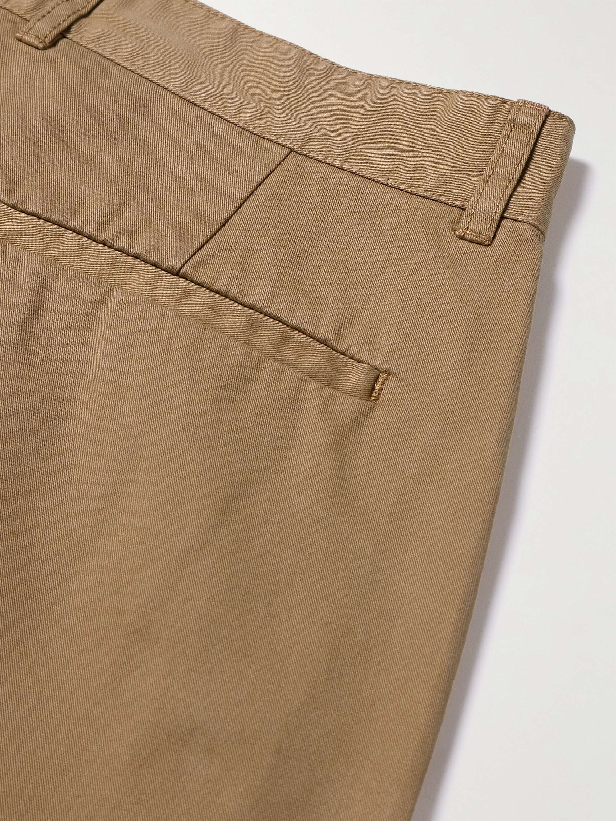 MR P. Tapered Pleated Garment-Dyed Cotton-Blend Twill Trousers for Men ...