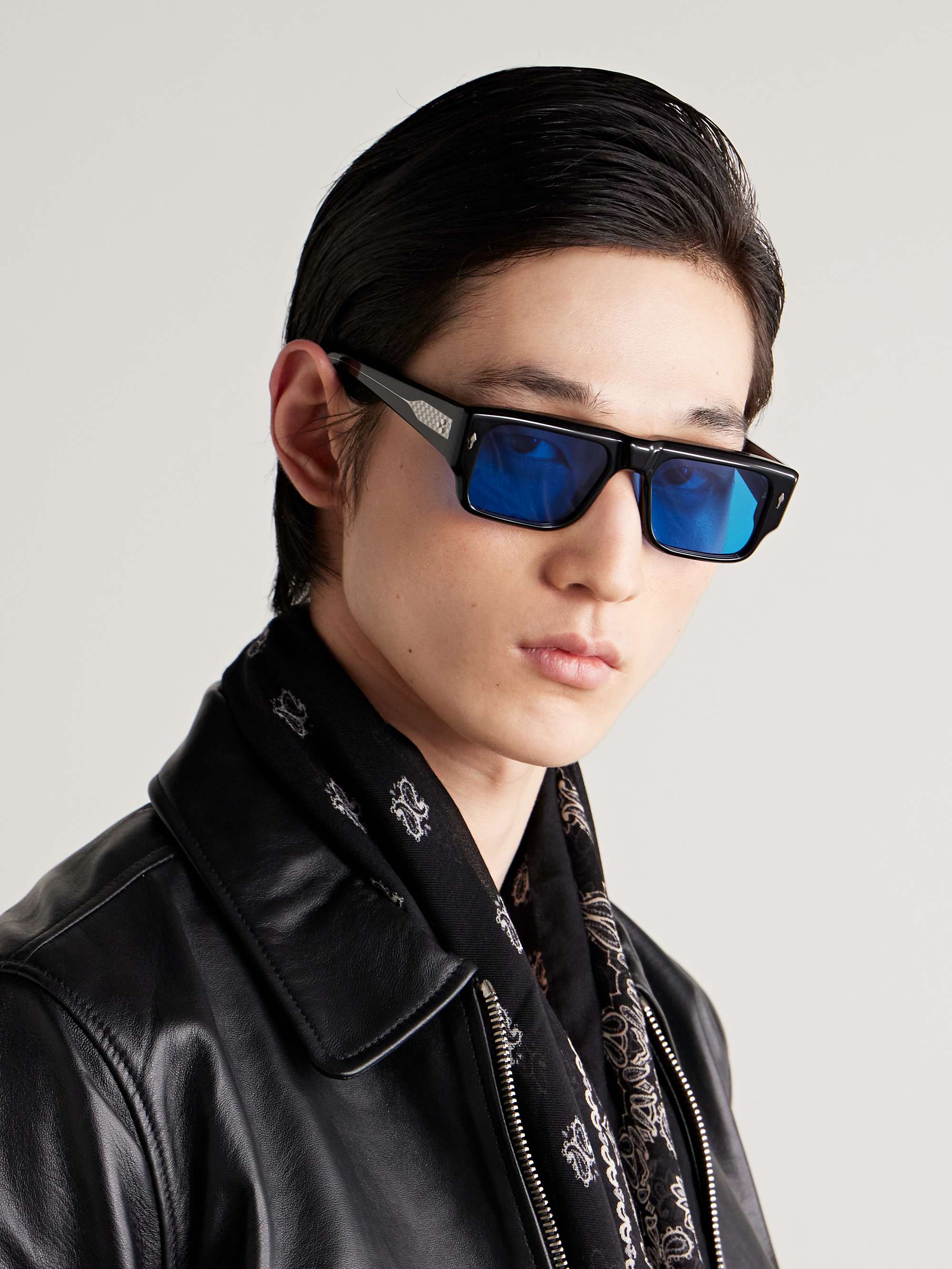 JACQUES MARIE MAGE Devoto RectangularFrame Acetate and SilverTone