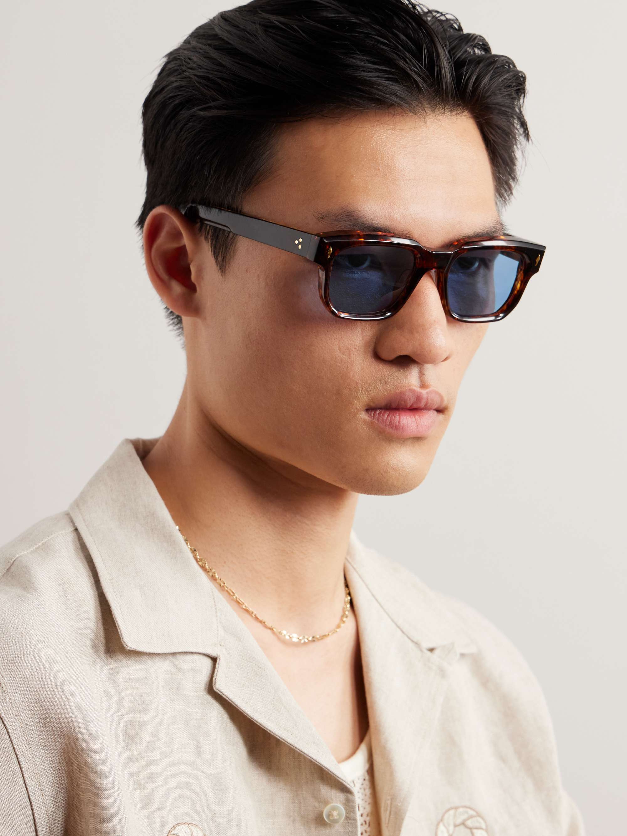 JACQUES MARIE MAGE Plaza D Frame Tortoiseshell Acetate Sunglasses for