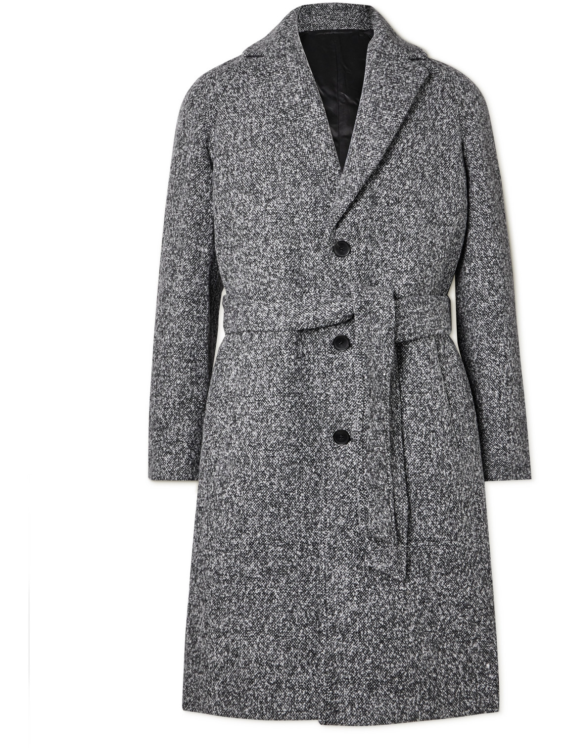 Mr P Belted Donegal Wool-blend Bouclé Coat In Unknown