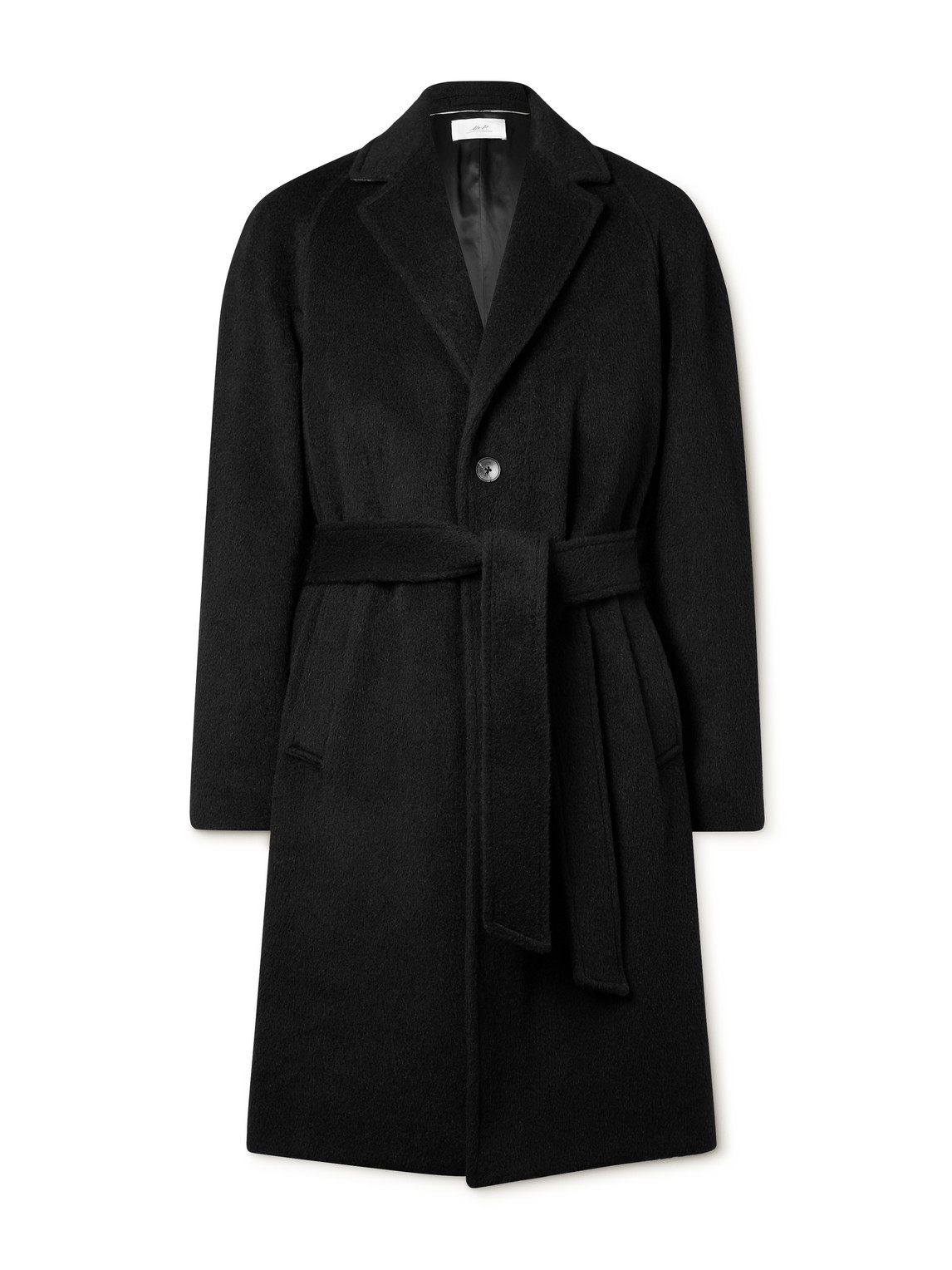 Mr P Belted Alpaca-blend Felt Coat In Black