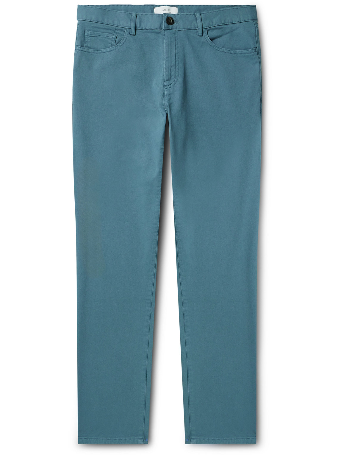 Mr P Straight-leg Stretch-cotton Twill Chinos In Blue