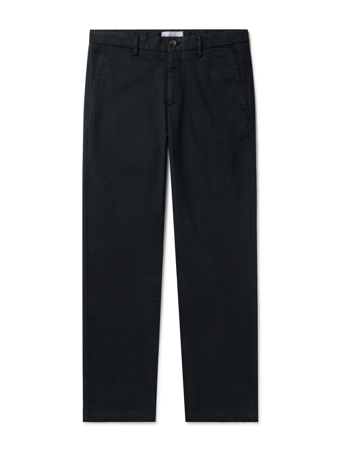 Mr P Slim-fit Straight-leg Cotton-blend Twill Chinos In Black