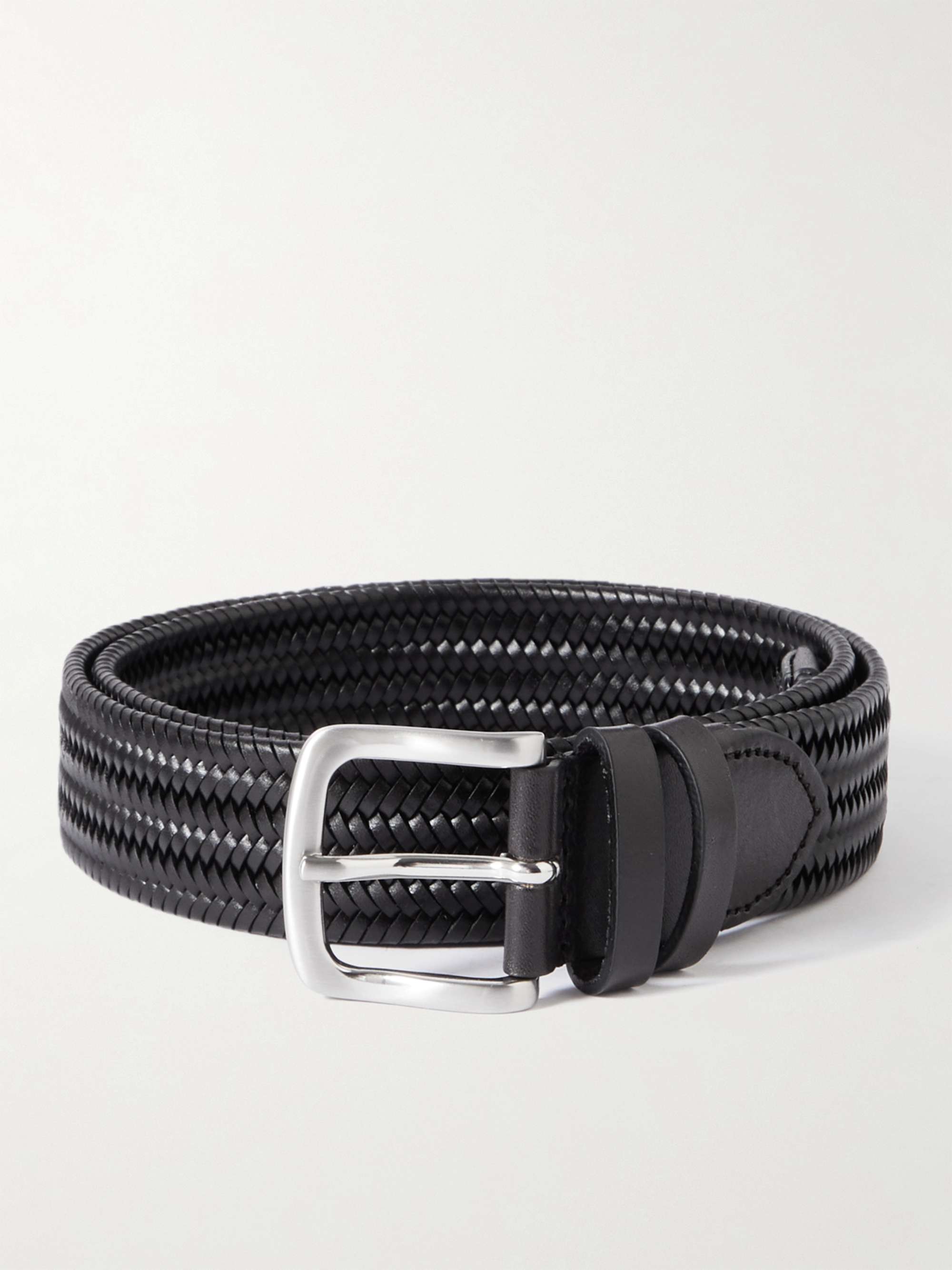 MR P. 3.5cm Woven Leather Belt for Men