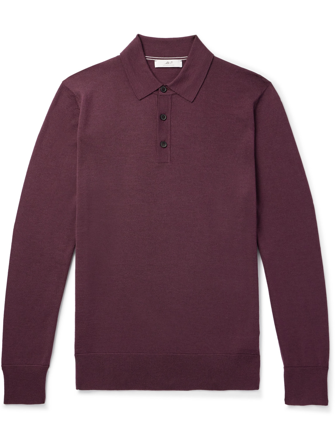 Mr P Gerry Merino Wool Polo Shirt In Purple