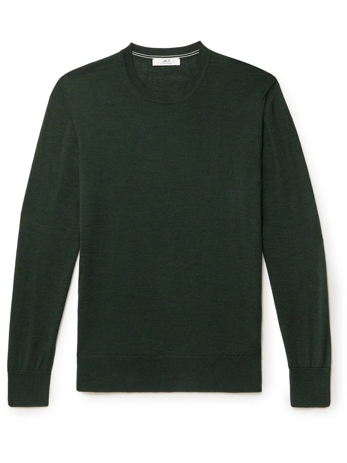Mr P Slim-fit Merino Wool Sweater In Green