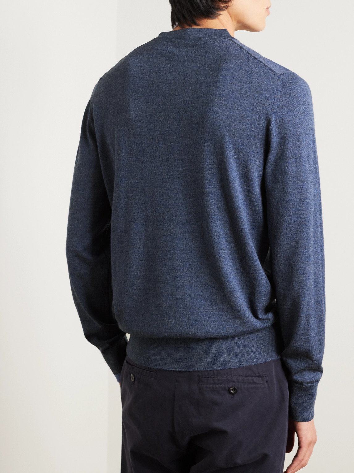  Mr P. - Slim-fit Merino Wool Sweater - Men - Blue - Xxl 
