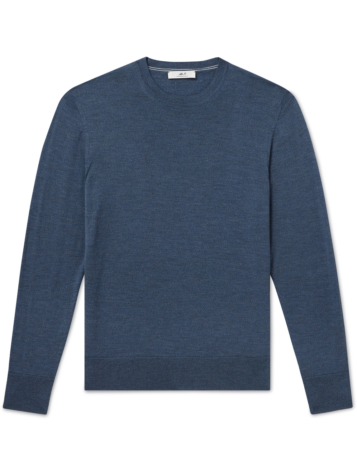 Mr P Slim-fit Merino Wool Sweater In Blue