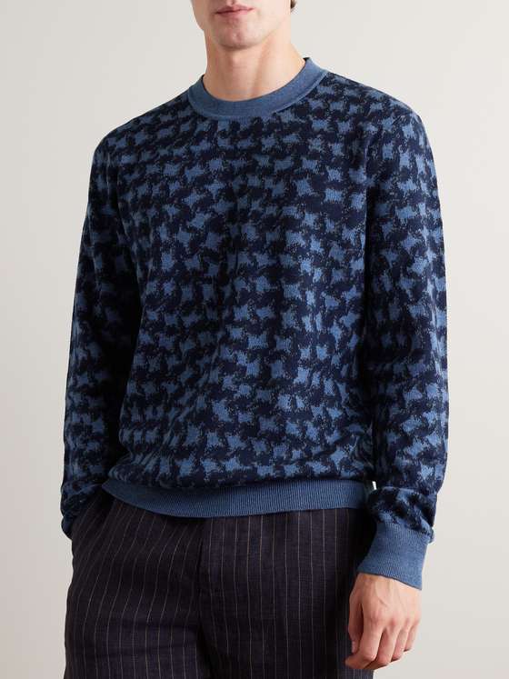MR P. Houndstooth Jacquard-Knit Wool Sweater for Men | MR PORTER