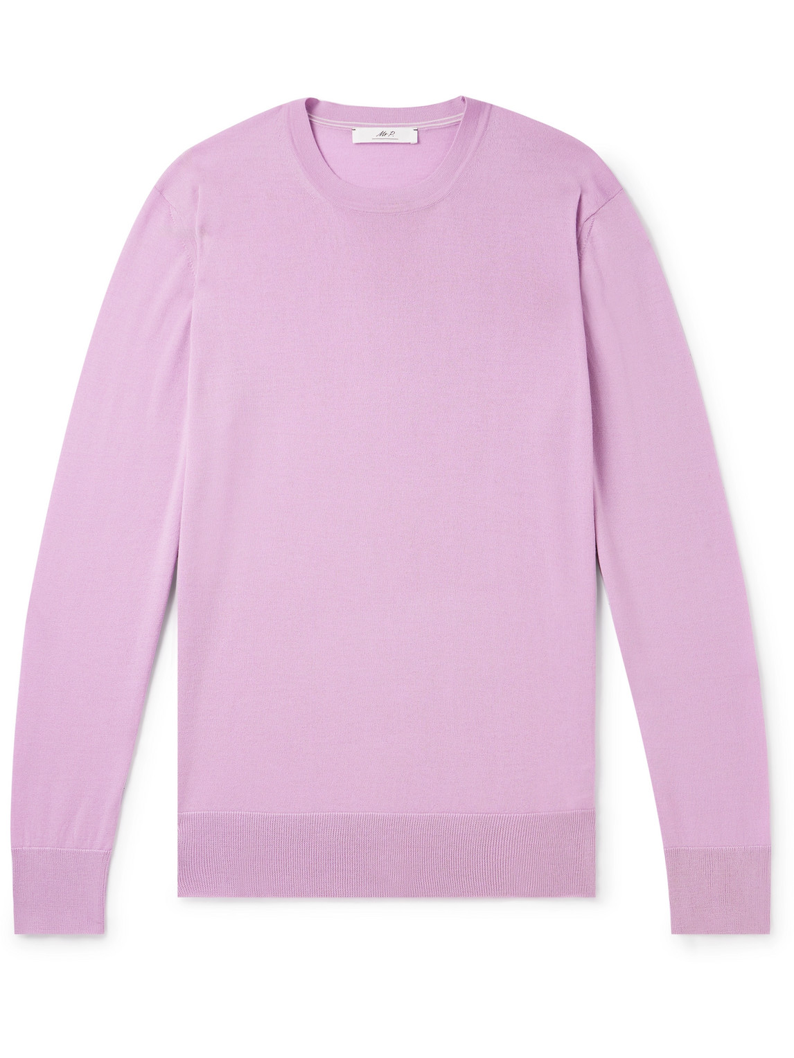 Mr P Slim-fit Merino Wool Sweater In Pink