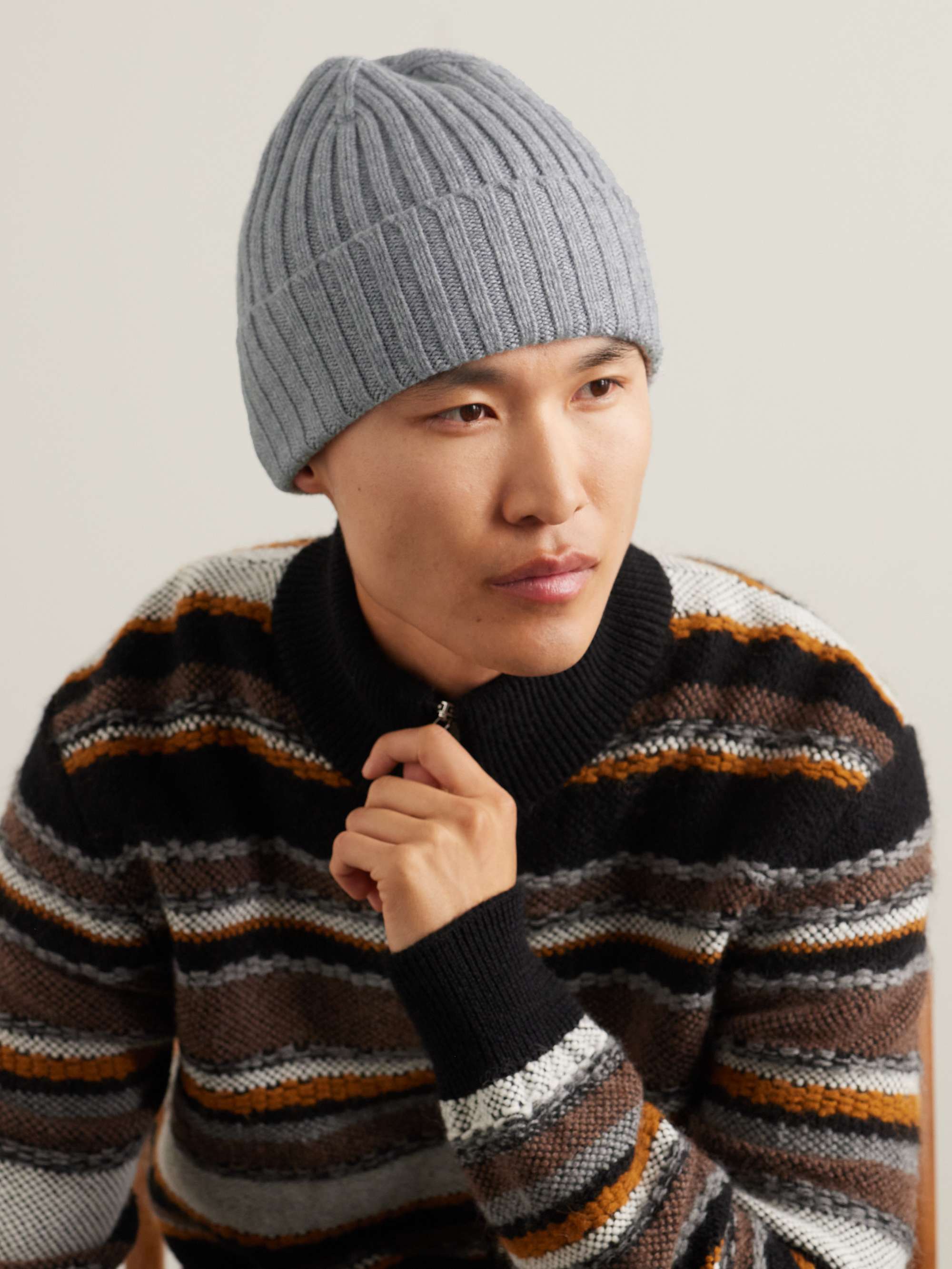 MR P. Cairn Ribbed Cashmere Beanie for Men | MR PORTER