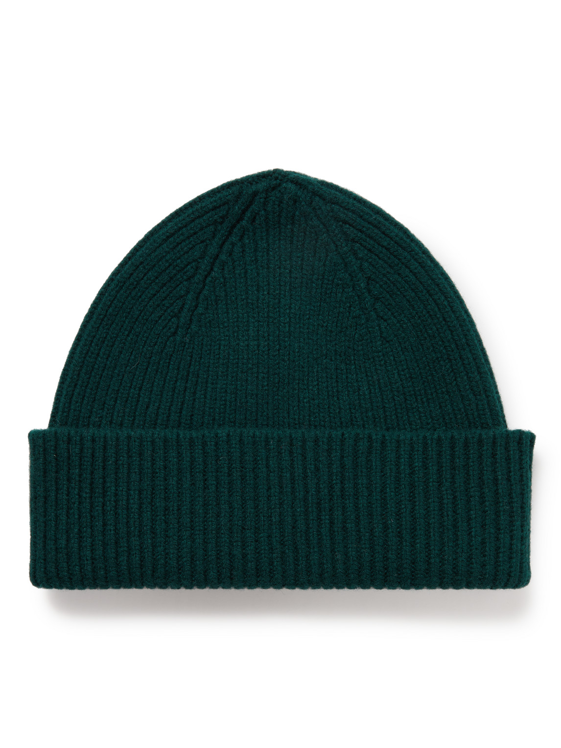 Mr P Ribbed Wool Beanie In Green