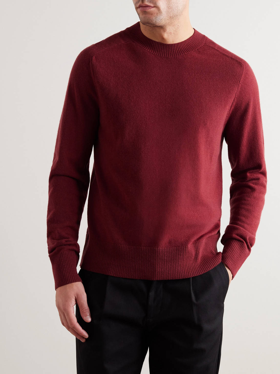 Shop Mr P Billy Wool Sweater In Burgundy