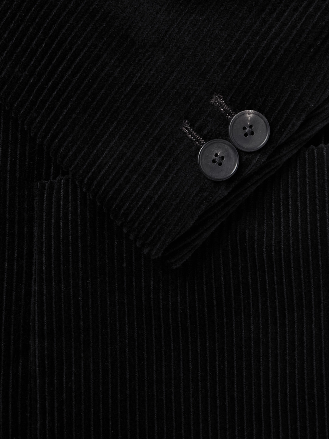 Shop Mr P Double Breasted Cotton And Cashmere-blend Corduroy Blazer In Black