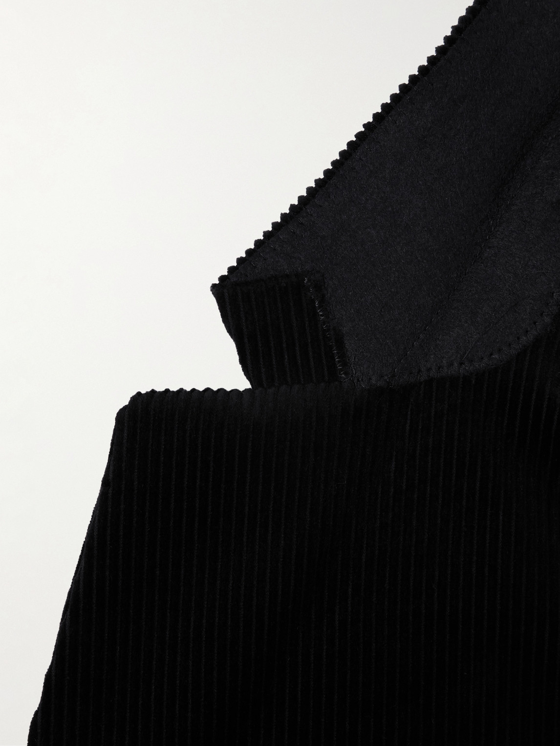 Shop Mr P Double Breasted Cotton And Cashmere-blend Corduroy Blazer In Black