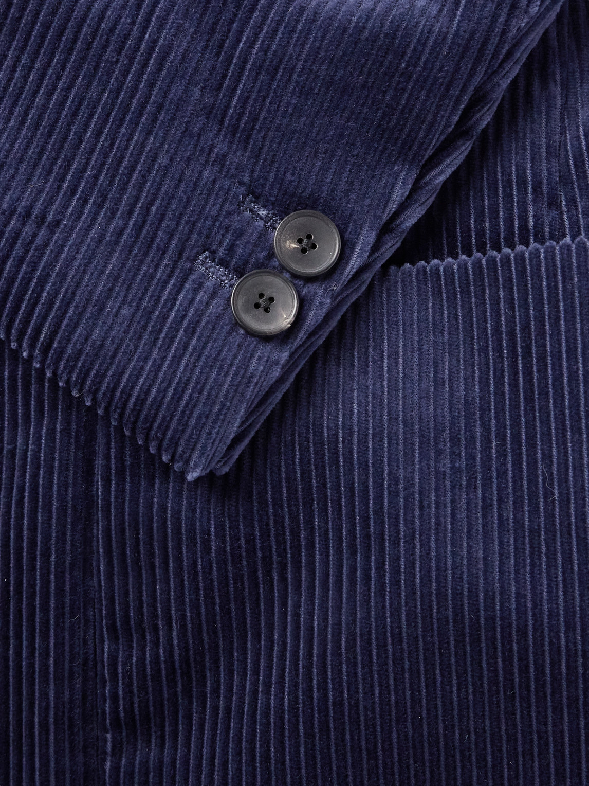 Shop Mr P Double Breasted Cotton And Cashmere-blend Corduroy Blazer In Blue