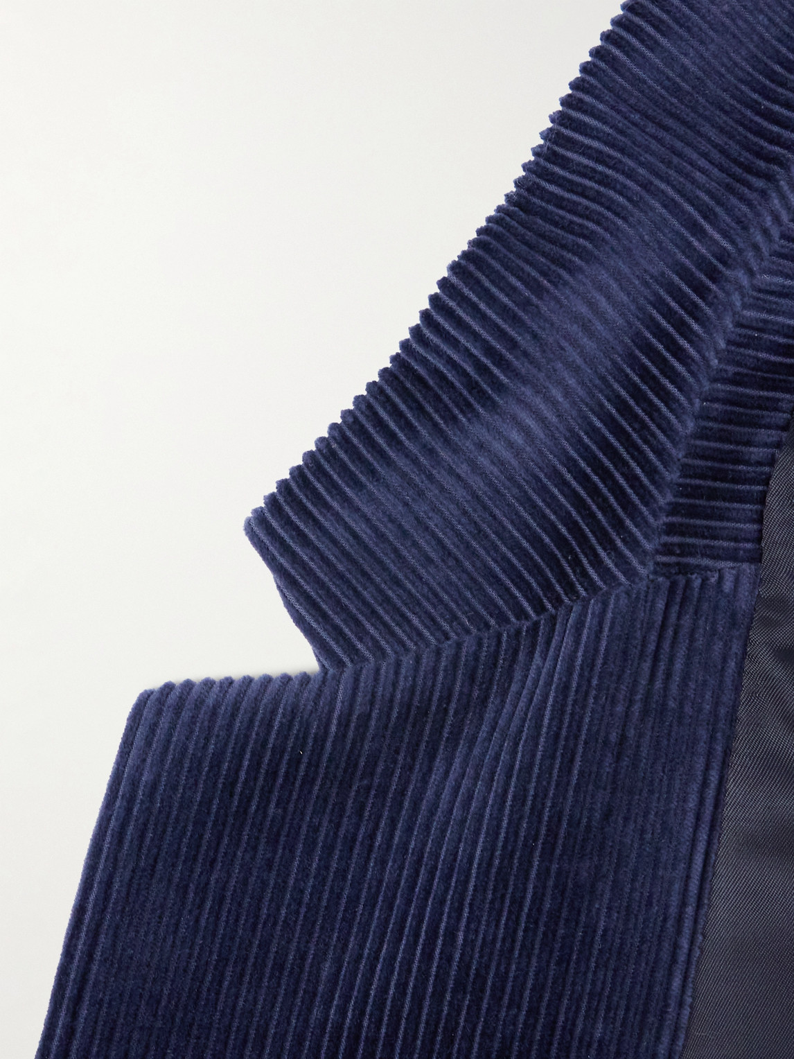 Shop Mr P Double Breasted Cotton And Cashmere-blend Corduroy Blazer In Blue