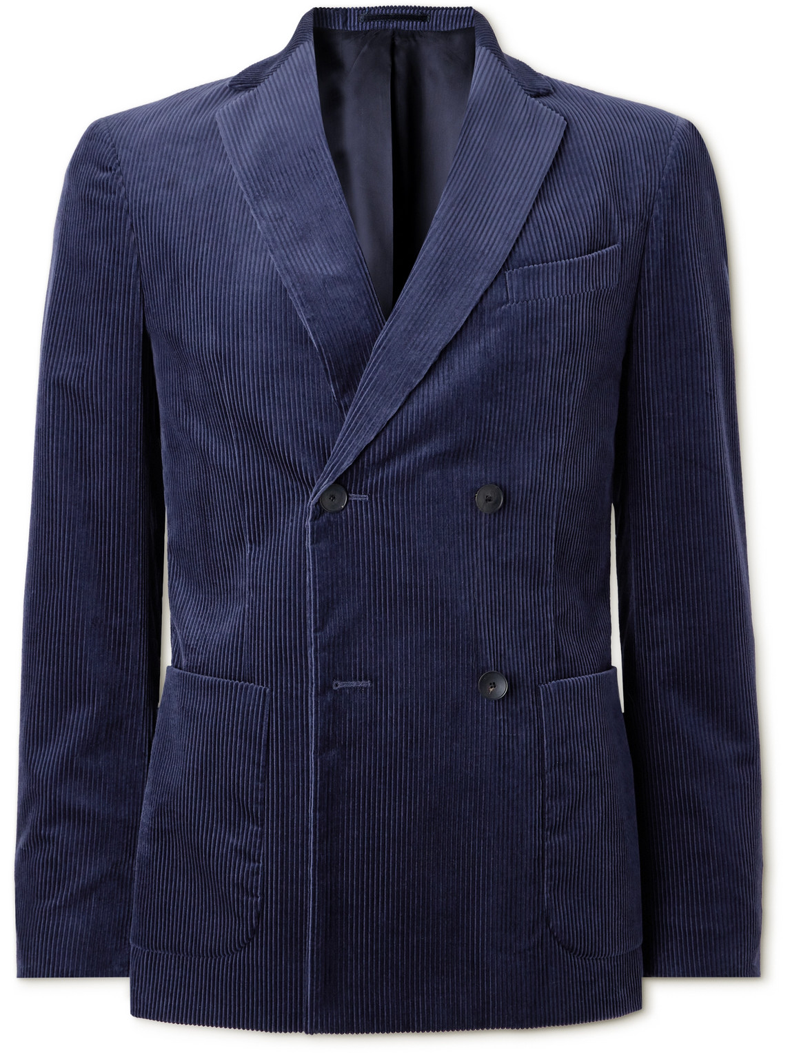 Double Breasted Cotton and Cashmere-Blend Corduroy Blazer