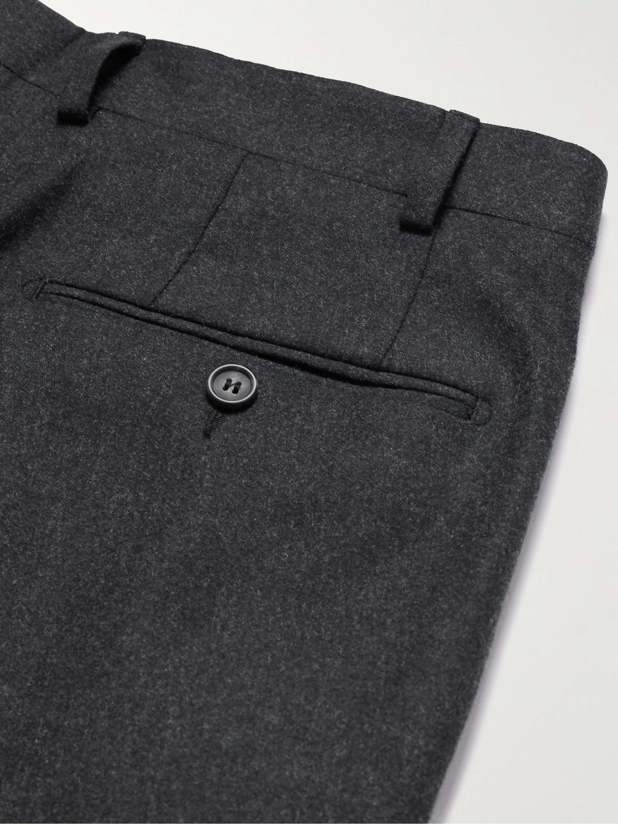 MR P. Tapered Pleated Wool-Blend Flannel Trousers for Men | MR PORTER