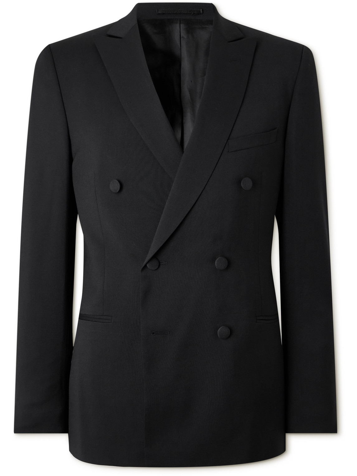 Double Breast Wool Tuxedo Jacket