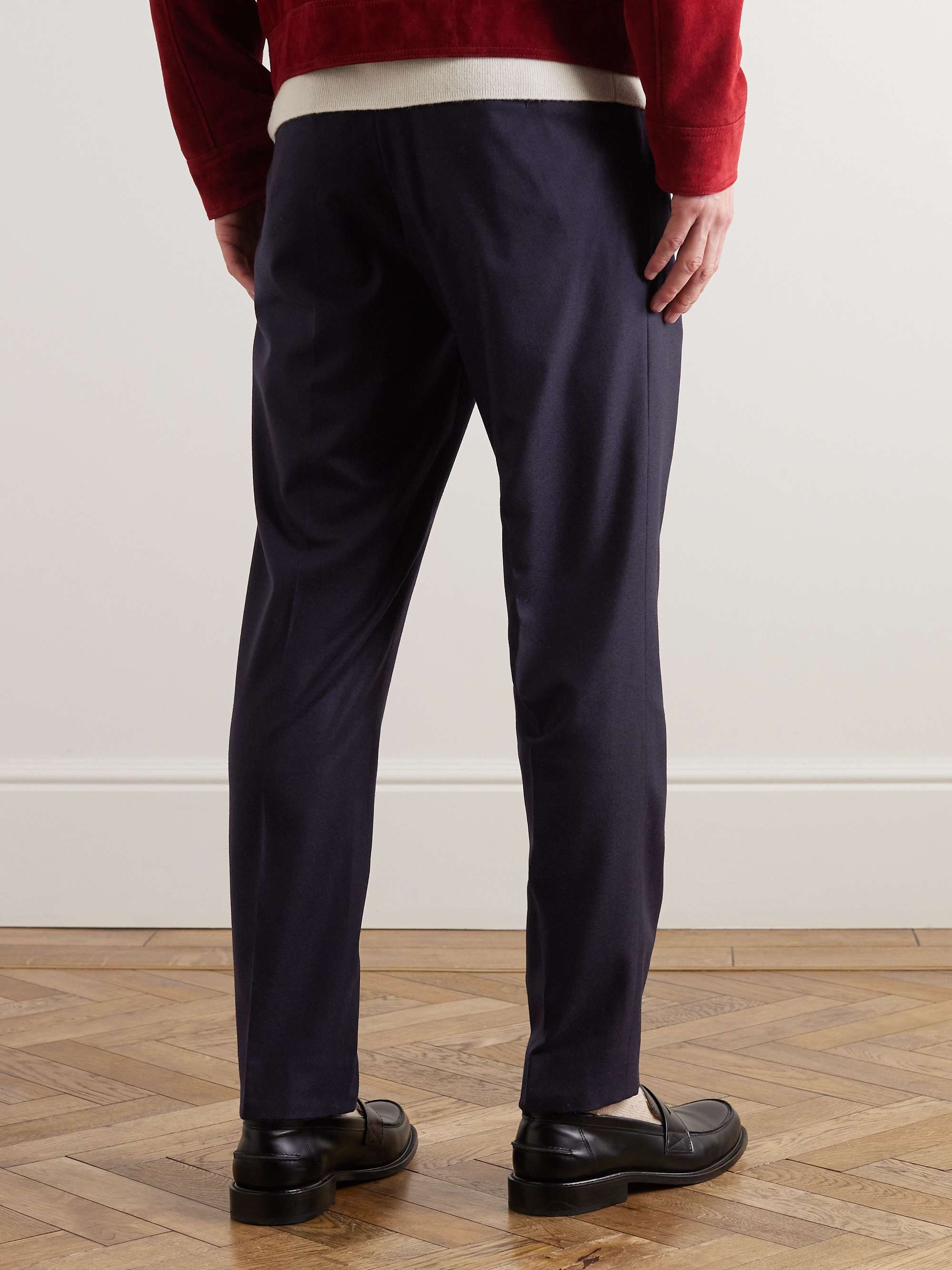 MR P. Tapered Pleated Wool-Blend Flannel Trousers for Men | MR PORTER