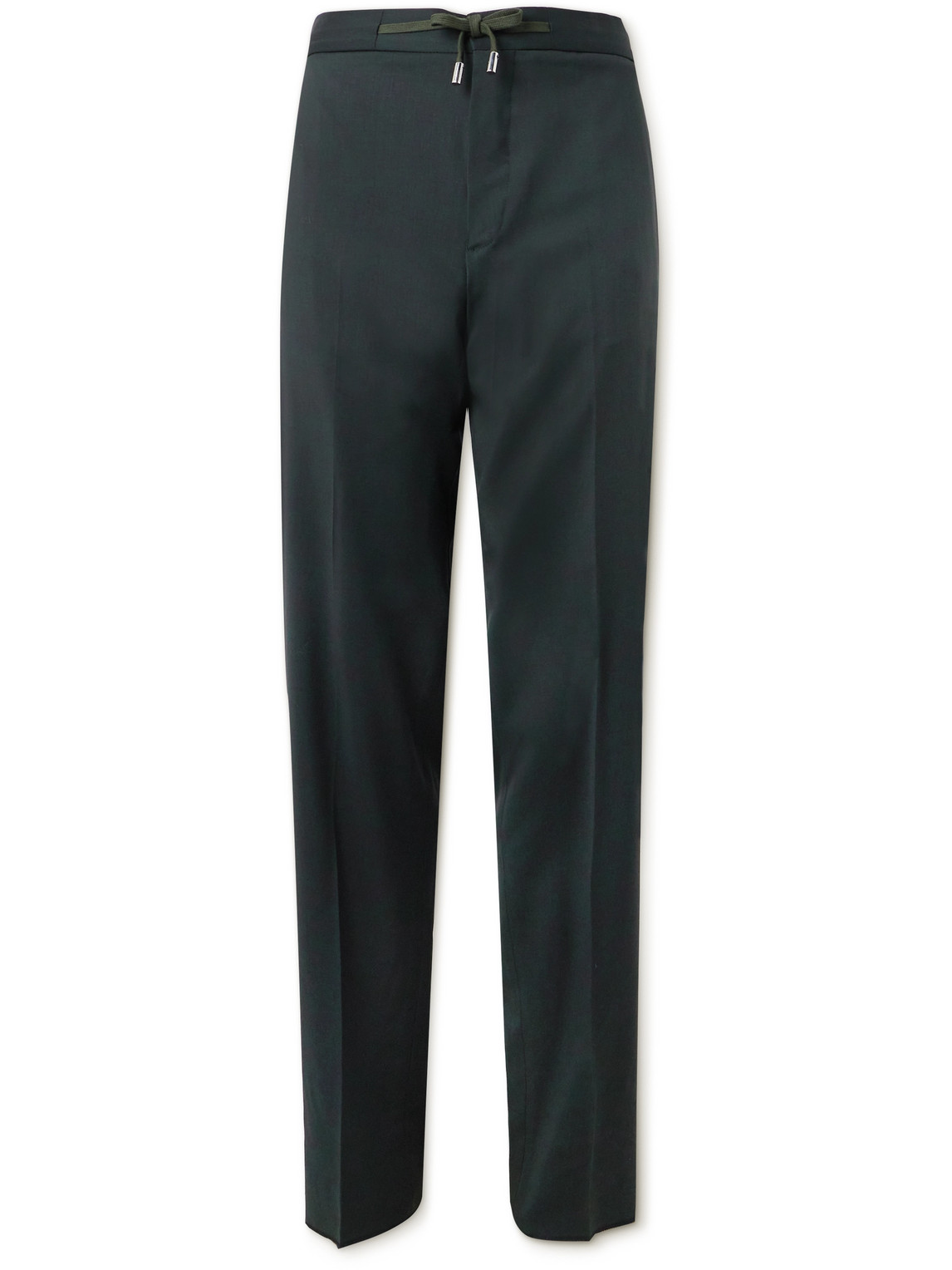 Mr P Slim-fit Wool -twill Drawstring Suit Trousers In Green