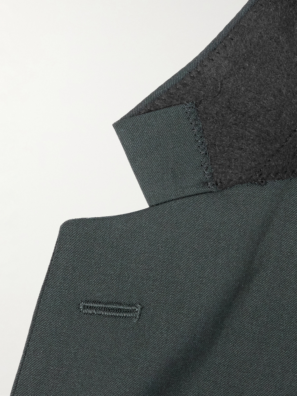 Shop Mr P Slim-fit Wool-twill Suit Jacket In Green