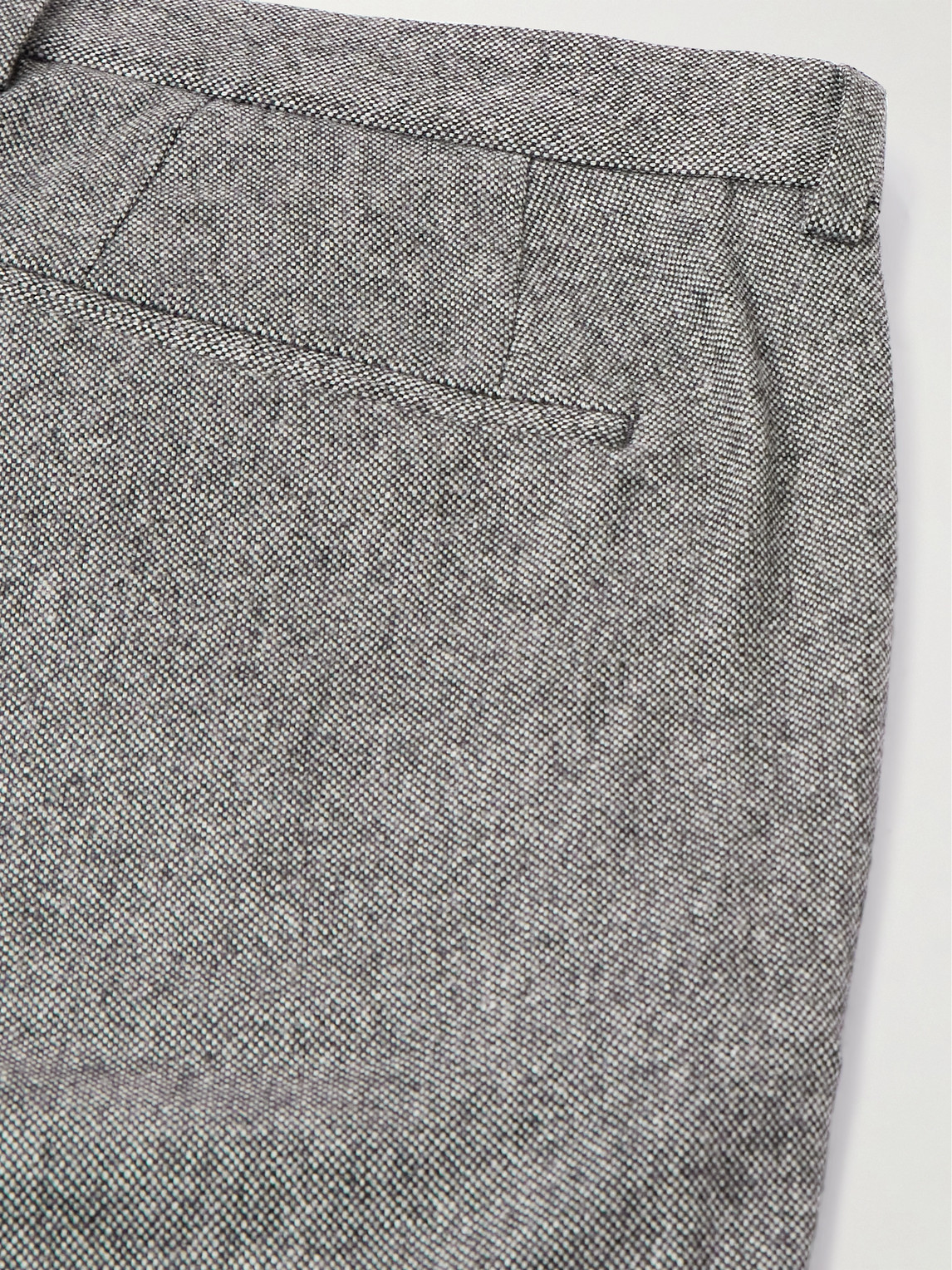 Shop Mr P Phillip Tapered Pleated Wool-blend Trousers In Gray