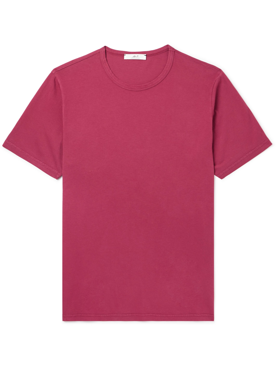 Mr P Garment-dyed Cotton-jersey T-shirt In Burgundy