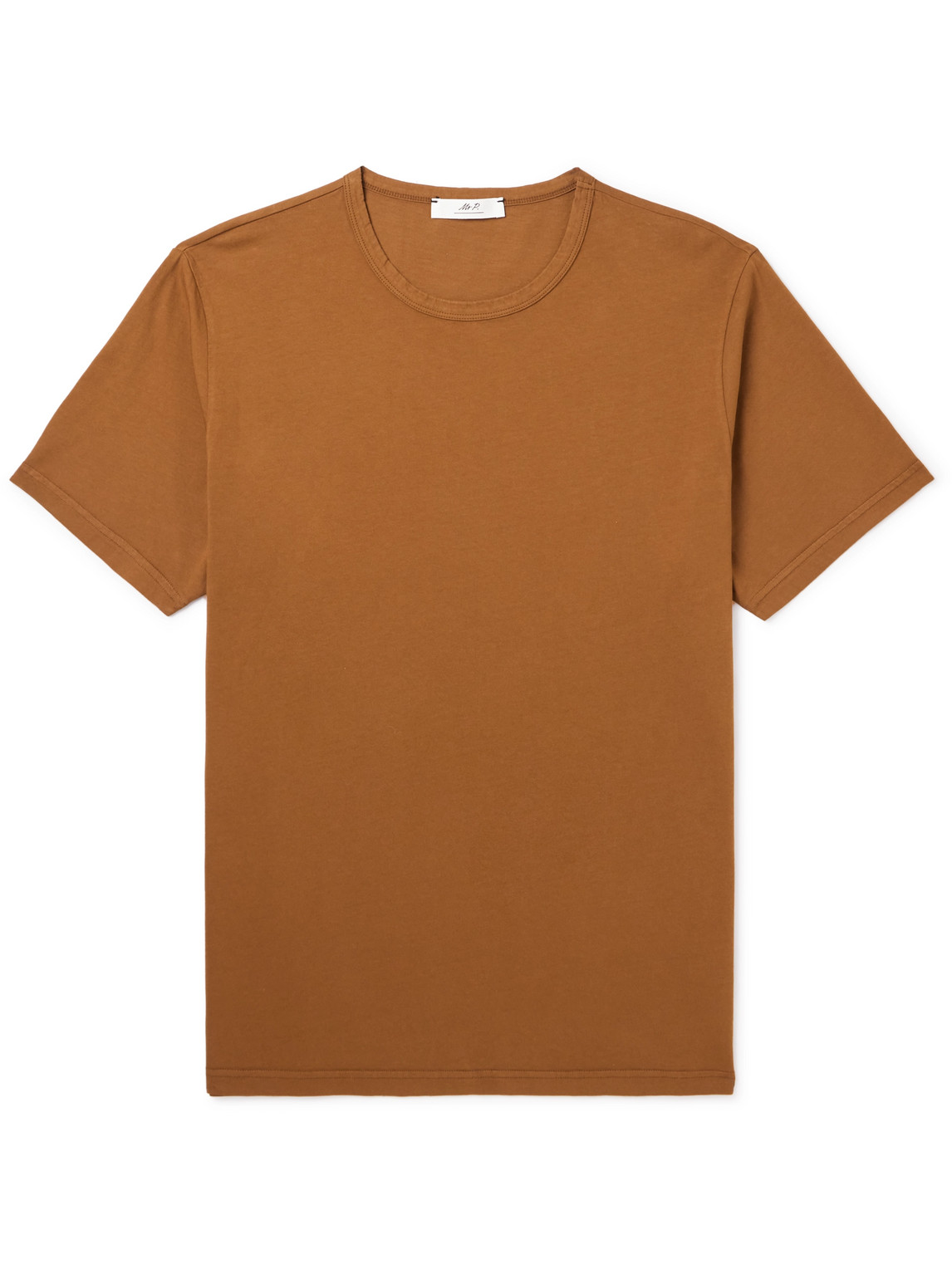 Mr P Garment-dyed Cotton-jersey T-shirt In Brown