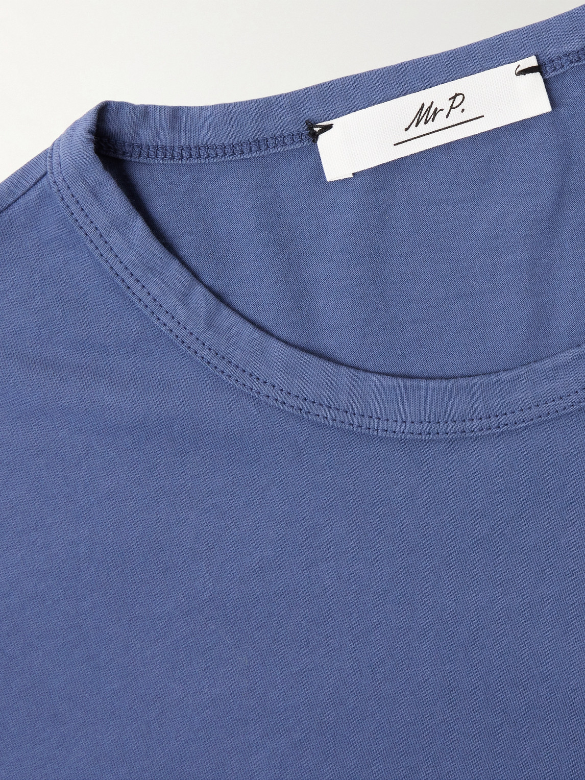 Shop Mr P Garment-dyed Cotton-jersey T-shirt In Blue