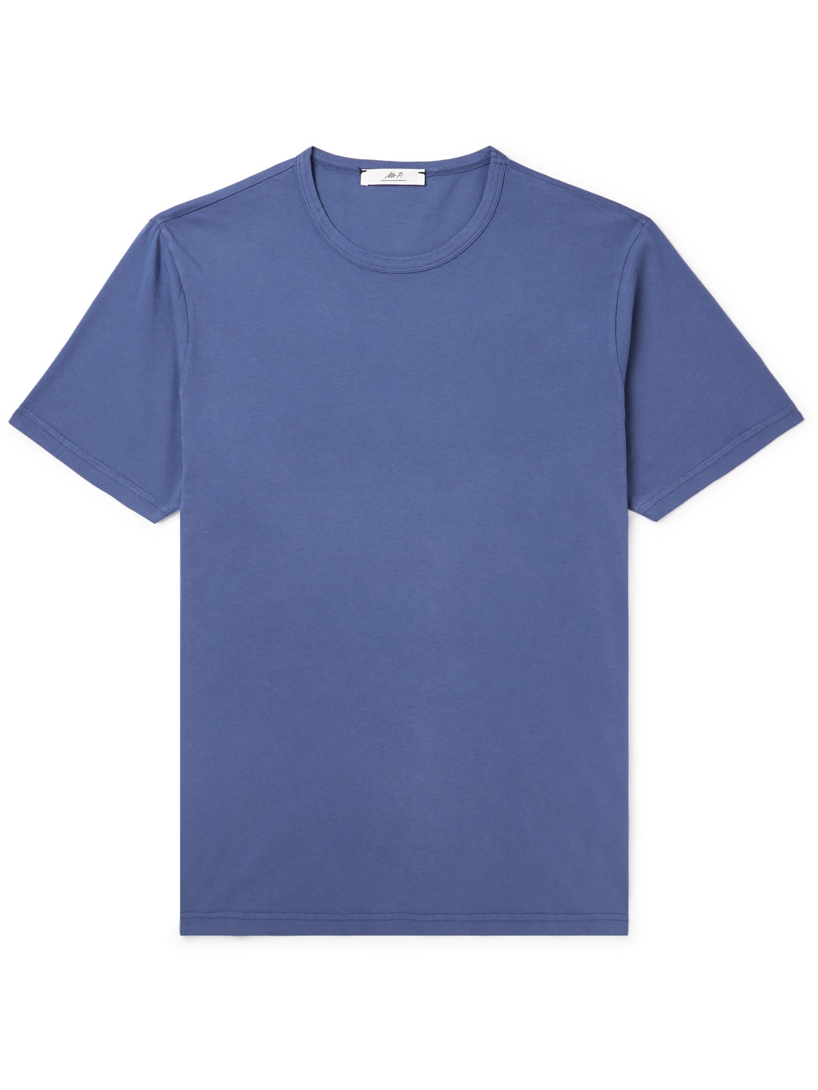 Mr P Garment-dyed Cotton-jersey T-shirt In Blue