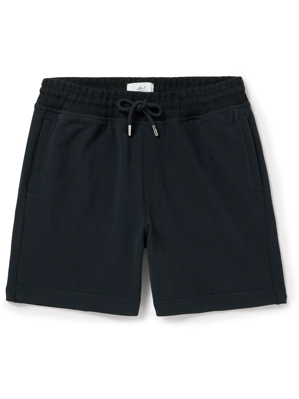 Mr P Straight-leg Cotton-jersey Drawstring Shorts In Black