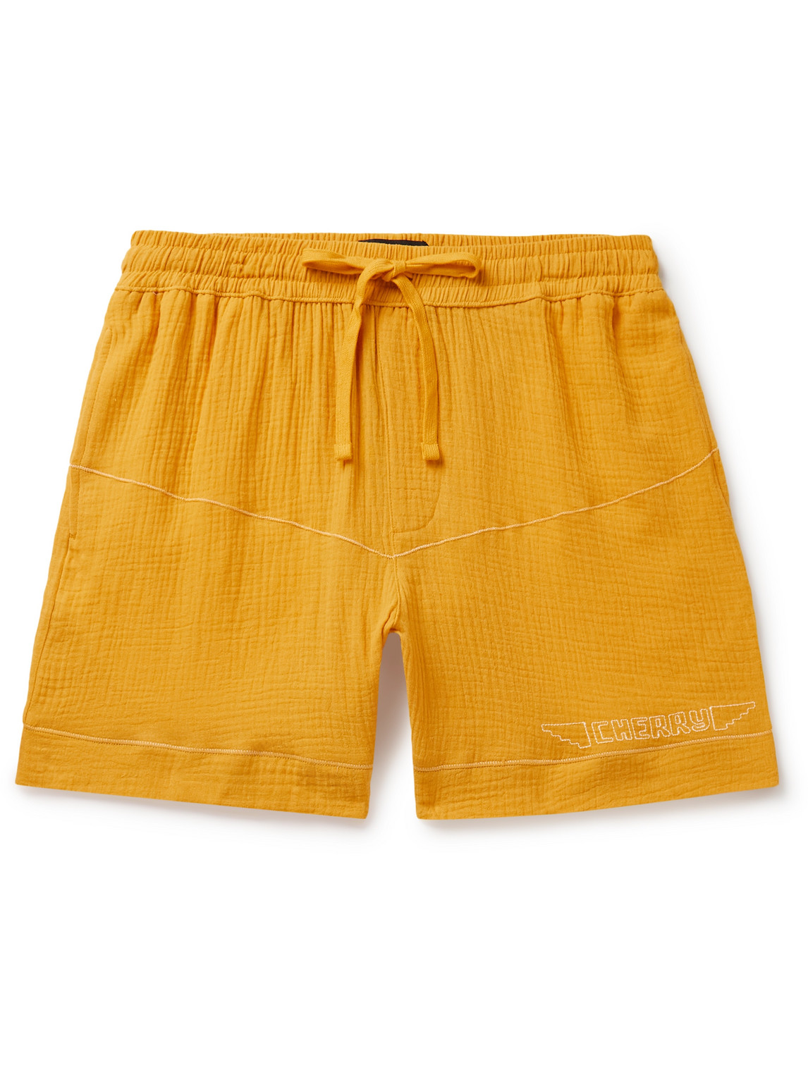 Vacation Straight-Leg Logo-Embroidered Cotton-Gauze Shorts