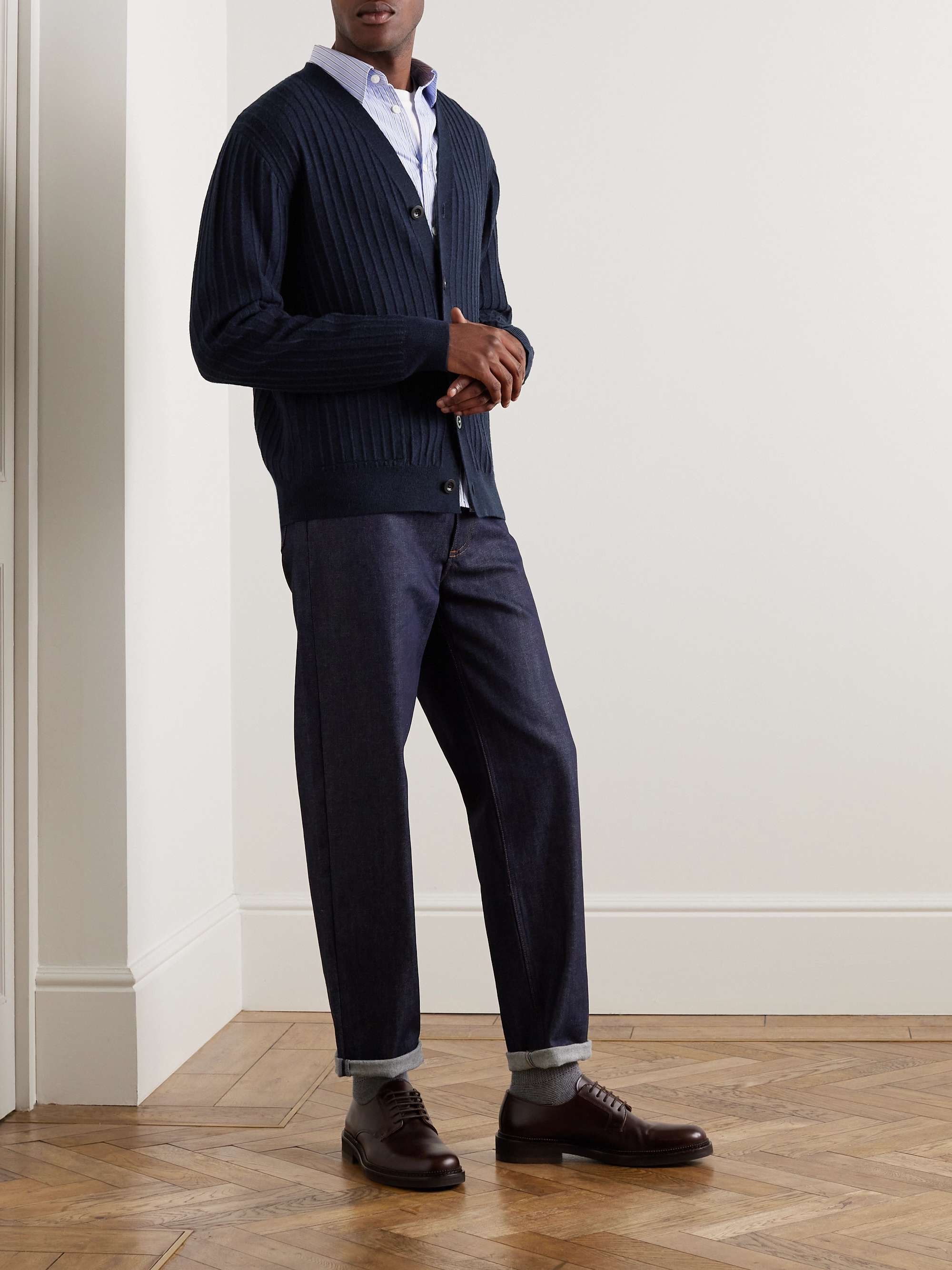 MR PORTER for Wool Men MR Ribbed P. | Merino Cardigan