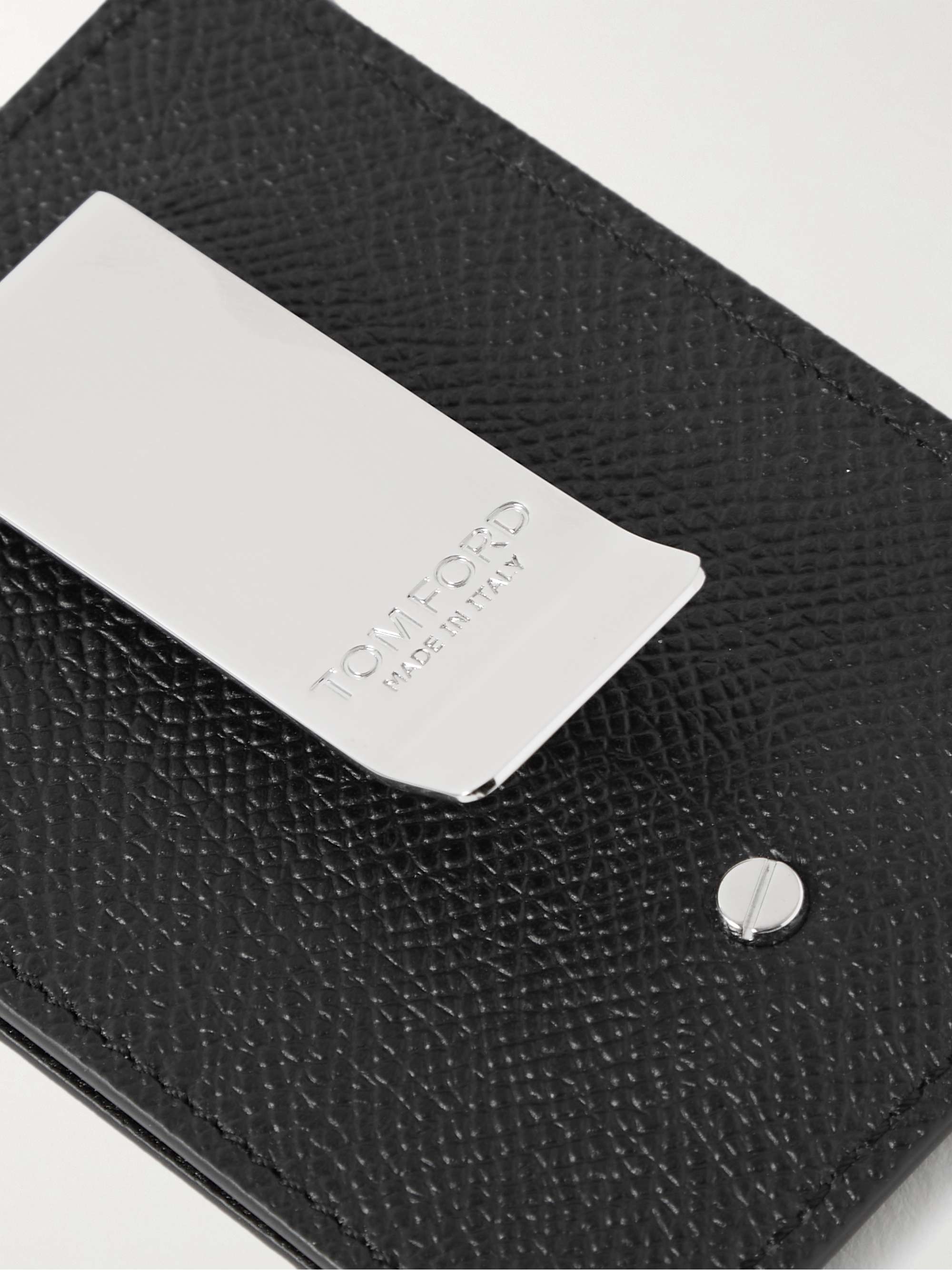 Tom Ford Men's Croc-Embossed Leather Money Clip Card Holder