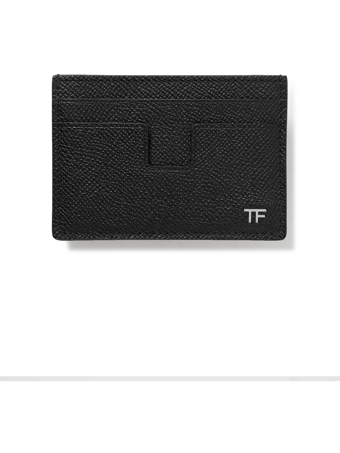 Tom Ford Full-grain Leather Cardholder With Money Clip In Black