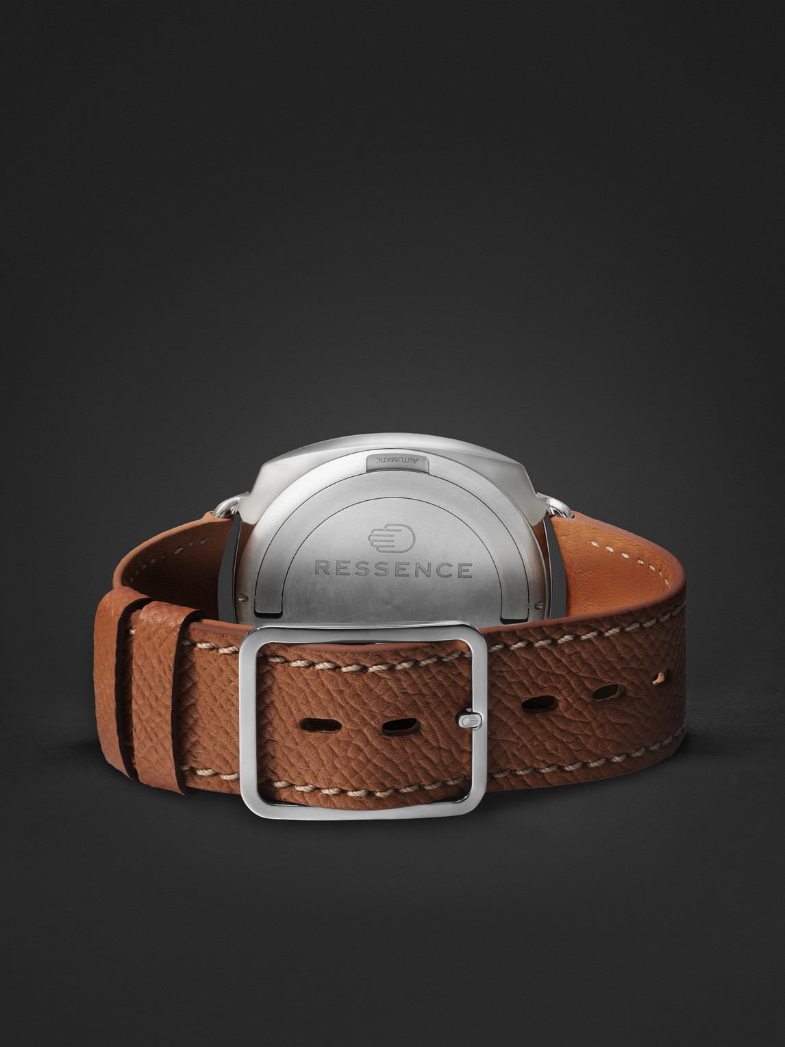 Shop Ressence Type 1.3 Squared V2 Automatic 42mm Titanium And Leather Watch, Ref. No. Type 1.3 Squared V2 Wwhite In White