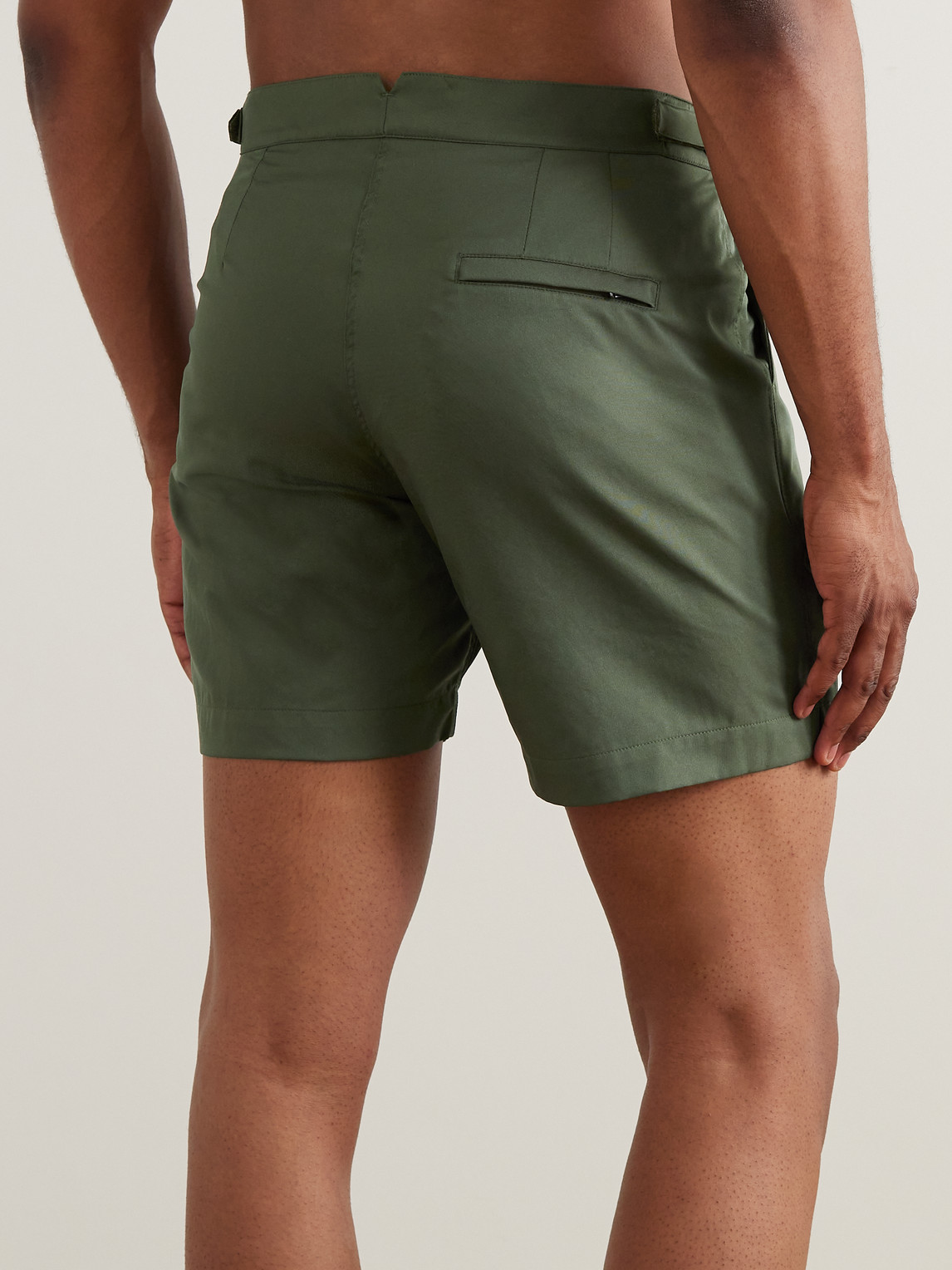 Shop Frescobol Carioca Rio Slim-fit Mid-length Recycled Swim Shorts In Green