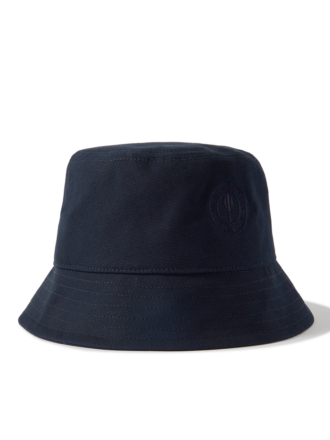 Frescobol Carioca Leandro Logo-embroidered Cotton-canvas Bucket Hat In Blue