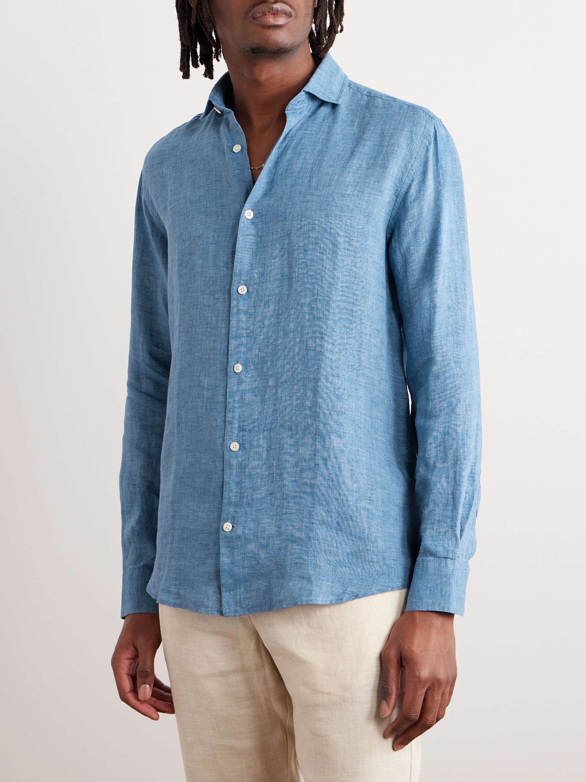 FRESCOBOL CARIOCA Antonio Cutaway-Collar Linen Shirt for Men | MR PORTER