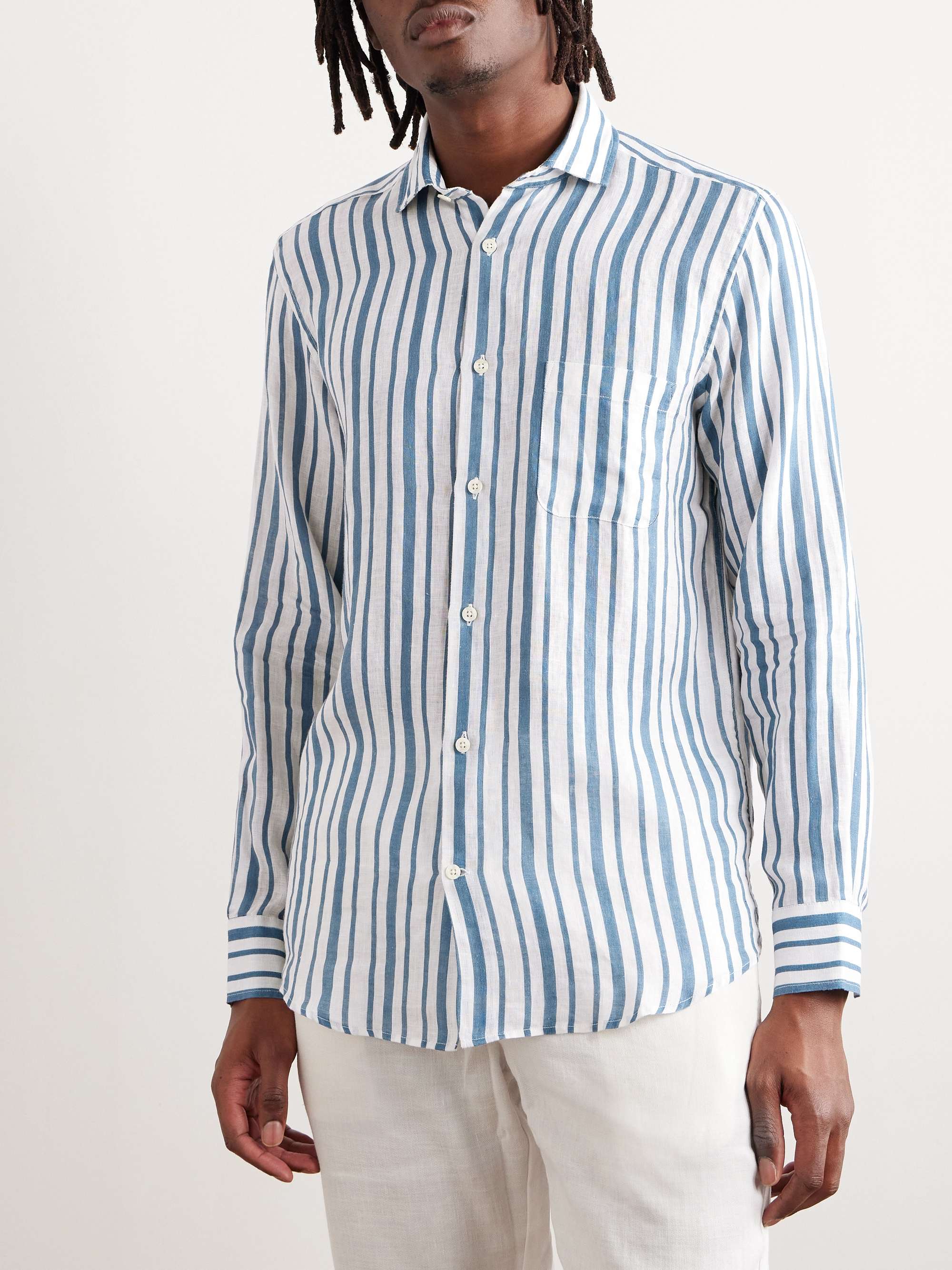 FRESCOBOL CARIOCA Emilio Striped Linen Shirt for Men | MR PORTER