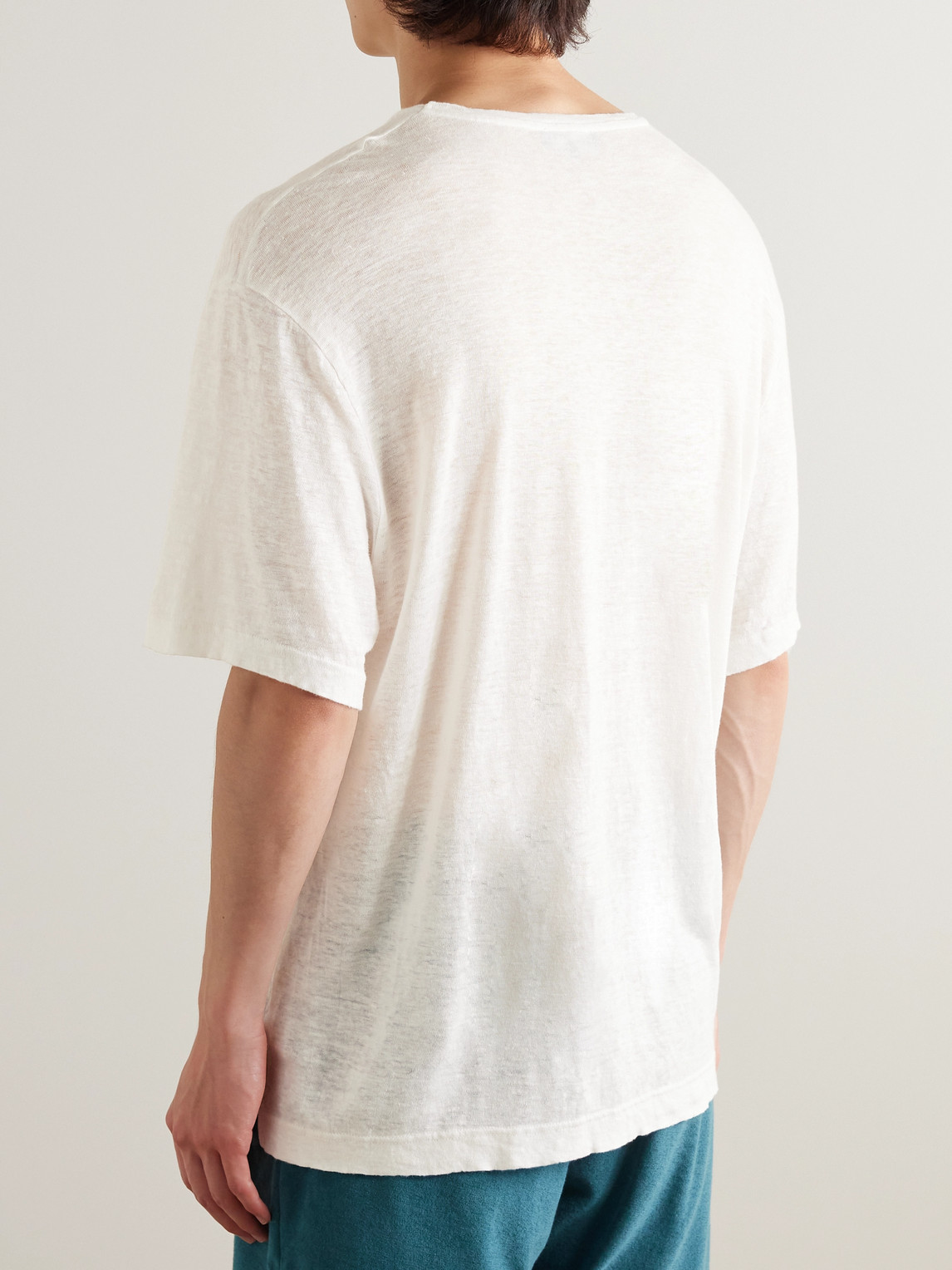 Shop Frescobol Carioca Carmo Linen T-shirt In White