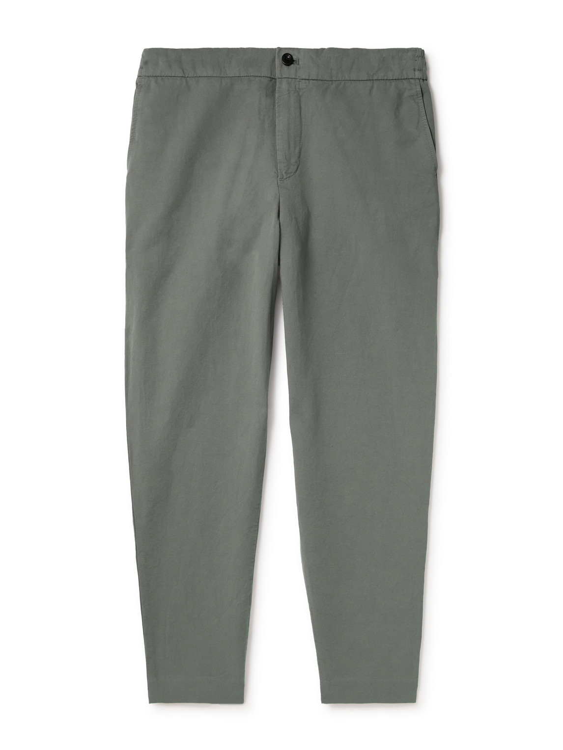 James Cotton and Linen-Blend Twill Drawstring Trousers